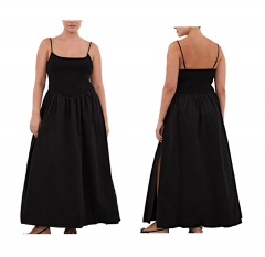 2556R9 | DISSH Milano Black Cotton Midi Dress | SIZE 10 | BLACK