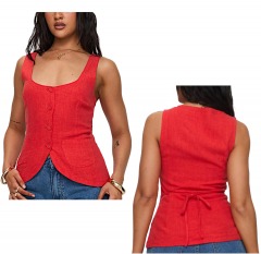 2557R9 | PRINCESS POLLY Spirito Vest Top | SIZE 4 | RED