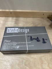 Fleur two handle widespread lavatory faucet matte black finish