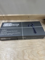 Jadyn single handle vessel filler faucet matte black