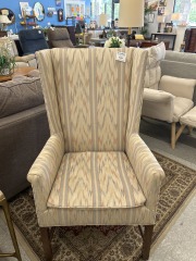 Pastel Stripe Wingback Chair