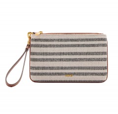 2575O1 | MANGO Strip-Print Toiletry Bag | OFF-WHITE \/ BLACK STRIPE