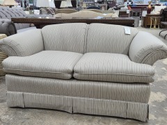 Cream w\/ Muted Stripes Love Seat