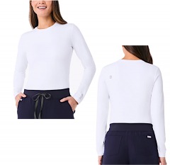 2590R4 | FIGS Ribbed Longsleeve Underscrub | MEDIUM | WHITE