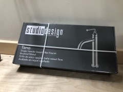 Tano single handle vessel filler faucet brushed nickel