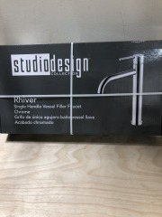 Rhiver single handle vessel filler faucet chrome