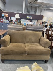 Brown Down Filled Loveseat