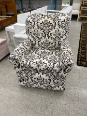 Brown & White Glider Chair and ottoman