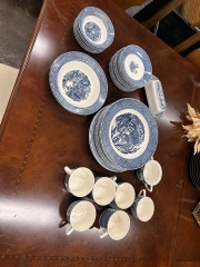 Currier and Ives Blue Dishware Set (Set of 46)