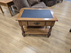 MAPLE STYLE 1 DRAWER END TABLE W\/ BLACK TOP