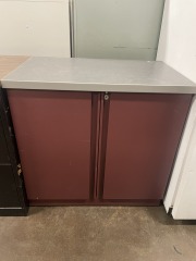Two Door Cherry Cabinet with Grey Laminate Top