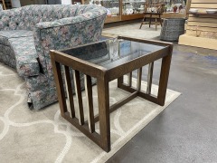 Minimalist MissionStyle Smoked Glass Side Table