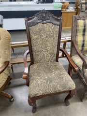 Fanciful Ornate Wood Carved Armchair