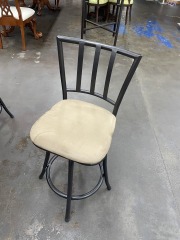 Tan & Black Metal Swivel Stool (Each)