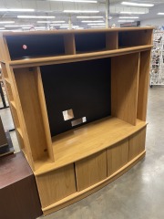 Blonde Finish Surround Storage Entertainment Center