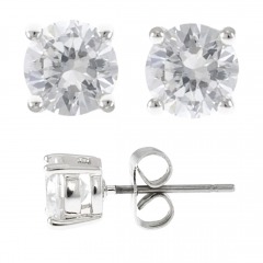 2594R1 | KENNETH JAY LANE CZ Round 2Cttw Stud Earrings | 6MM | SILVER
