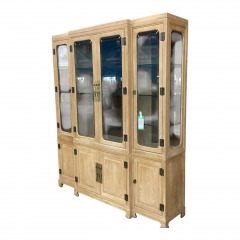 Unfinished Light Wood 2 Piece China Cabinet