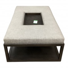 Light Grey Upholstered Vanguard Cocktail Table
