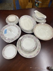 Vintage Johnson Brothers China Dinner Set (Set of 27)