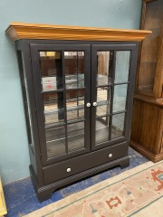 Black Farmhouse Style Display Cabinet