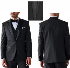 2596R11 | THE BLACK TUX Essential Black Tuxedo Jacket | SIZE 46\/R | BLACK