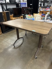 Vintage Worktable That Somebody Put Some Wheels On