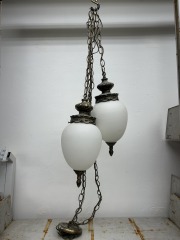 Mid-Century Bronze Double Pendant