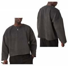 2617R12 | ASOS DESIGN Super Oversized Boxy Textured Fleece Sweatshirt | LARGE | CHARCOAL