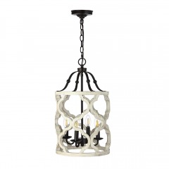 2611G1 | SAFAVIEH Quinby Pendant Light | 12W x 12D x 26-98 H INCHES | WHITE \/ BLACK