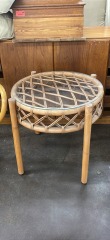 Vintage Weaved Rattan Side Table