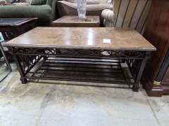 Stone w\/ metal base Coffee Table