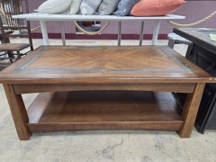 Oak Coffee Table w\/ Tile Inlay