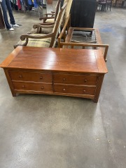 Wood Entertainment Center With Cedar Drawers