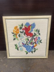 Tropical Birds Framed Needlepoint