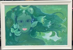 Esoteric Woman Among the Greens Framed Art