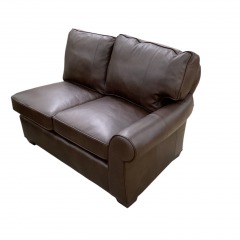 Arhaus Brown Leather RAF Loveseat