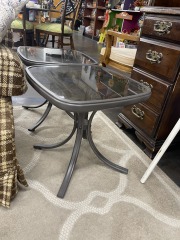 Sleek And Simple Smoked Glass Side Table (each)