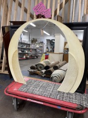 Curved Deco Buttercream Mirror (46x48)