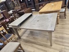 FADED BROWN 1 LEAF DINING TABLE 66X42\
