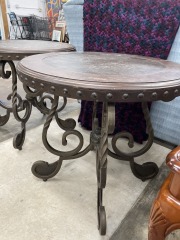 Ashley Rafferty Dark Round Studded End Table