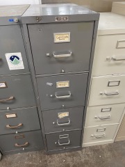 Vintage Grey HON Four Drawer Filing Cabinet
