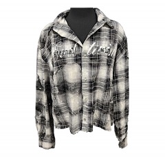 2649R11 | EVIL TWIN Eternal Twins Flannel | MEDIUM | WHITE \/ GREY