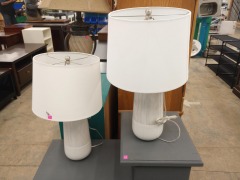 White Porcelain Lamp Set