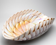 Fornace Ferro Murano Italian Glass Seashell Bowl