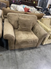 Brown Plush Oversized Chair