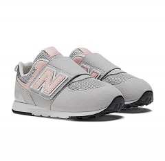 2118Y3 | NEW BALANCE 574 Mew -B Hook & Look Shoes | KID'S 6 | GRAY \/ PINK