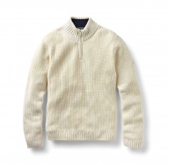 2120P3 | HENRI LLOYD Acle Knit Quarter Zip Sweater | LARGE | CREAM