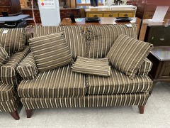 Brown Striped Love Seat