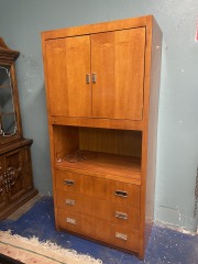 Solid Stanley Tall Wood Cabinet