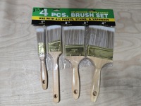 4pc PAINT BRUSH SET WOOD HANDLE